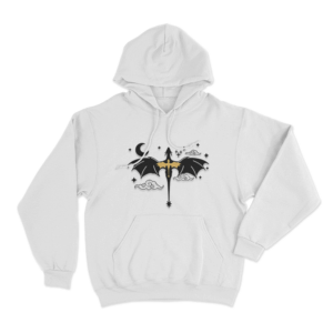 Celestial Dragon And Stars Unisex Hoodie White
