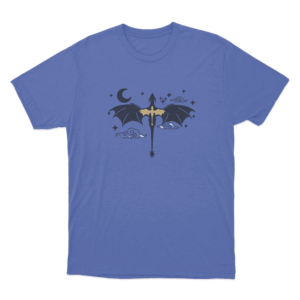 Celestial Dragon And Stars Unisex T Shirt Blue