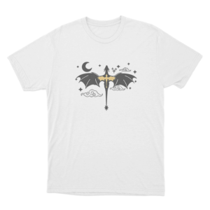 Celestial Dragon And Stars Unisex T Shirt White