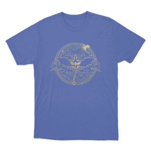 Golden Dragon Emblem Unisex T Shirt Blue