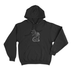 Minimalist Dragon Silhouette Unisex Hoodie Black