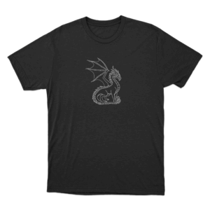 Minimalist Dragon Silhouette Unisex T Shirt Black