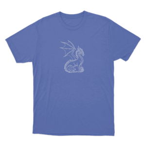 Minimalist Dragon Silhouette Unisex T Shirt Blue