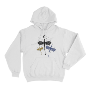 Three Dragons Night Sky Unisex Hoodie White