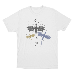 Three Dragons Night Sky Unisex T Shirt White